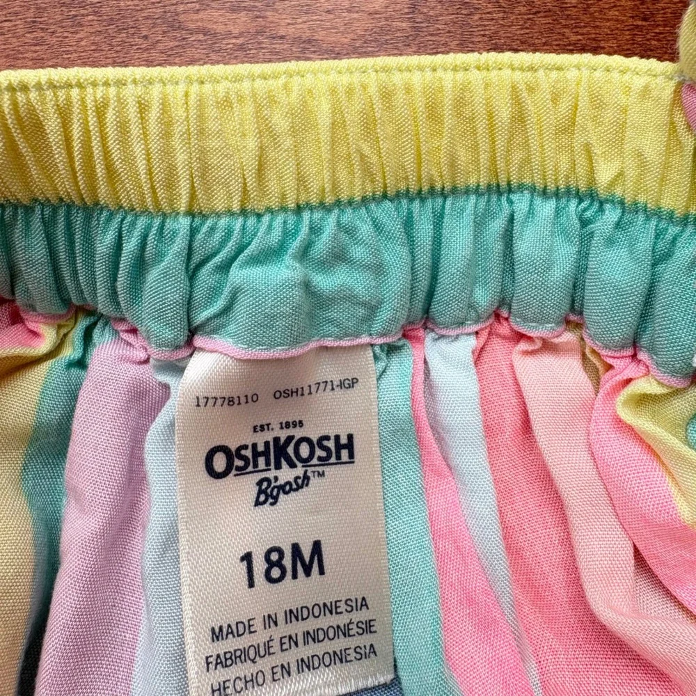 OshKosh B'gosh Sundress Striped Braided Straps, Girls 18M Multicolor